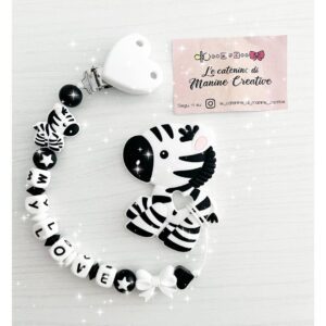 Catenina Portaciuccio Massaggiagengive Baby Zebra