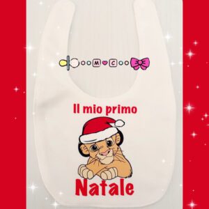 BAVAGLINO 100 % COTONE NATALIZIO TEMA SIMBA