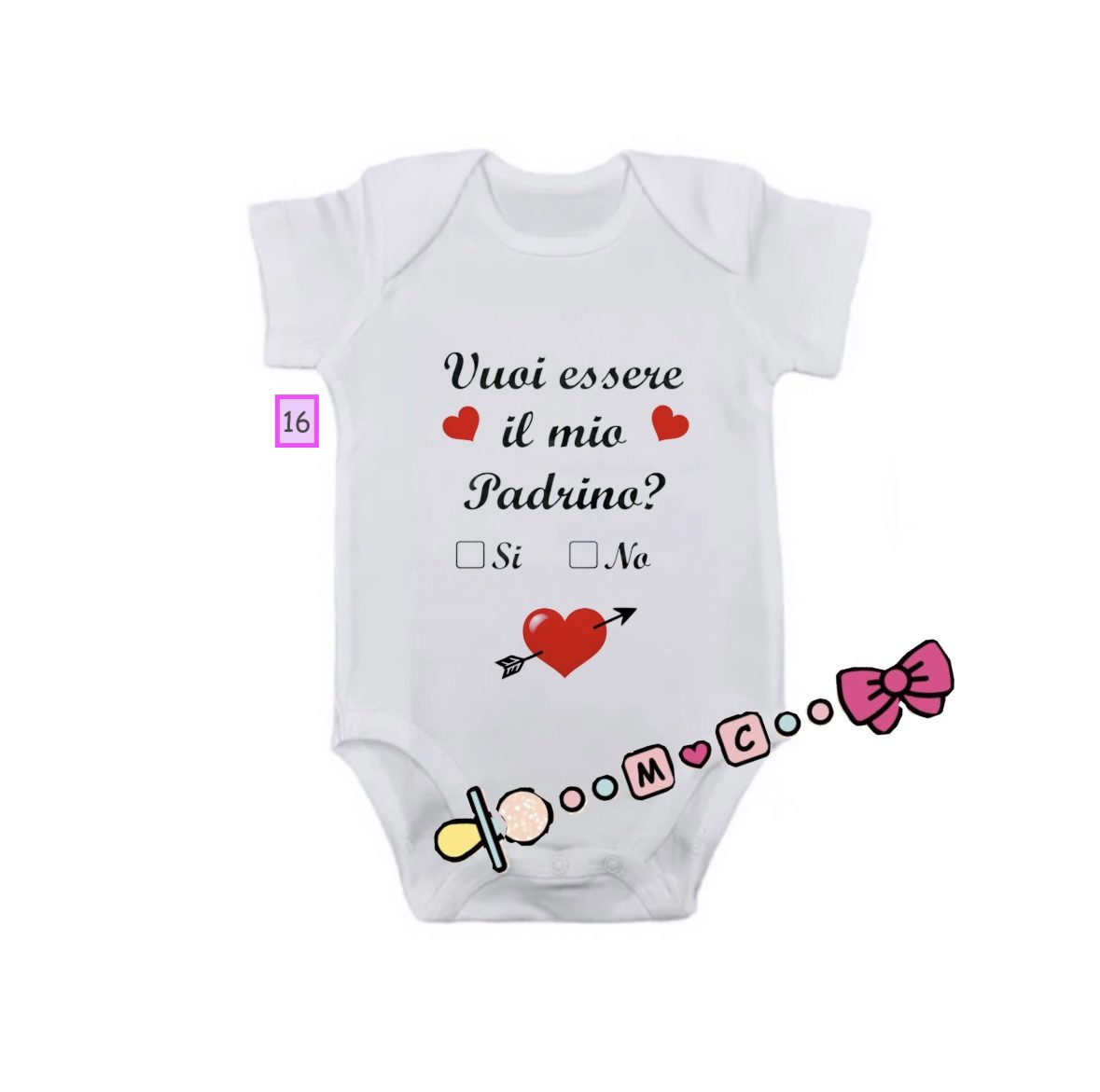 BODY IN COTONE CON FRASI PER DIVERSE OCCASIONI - immagine 17