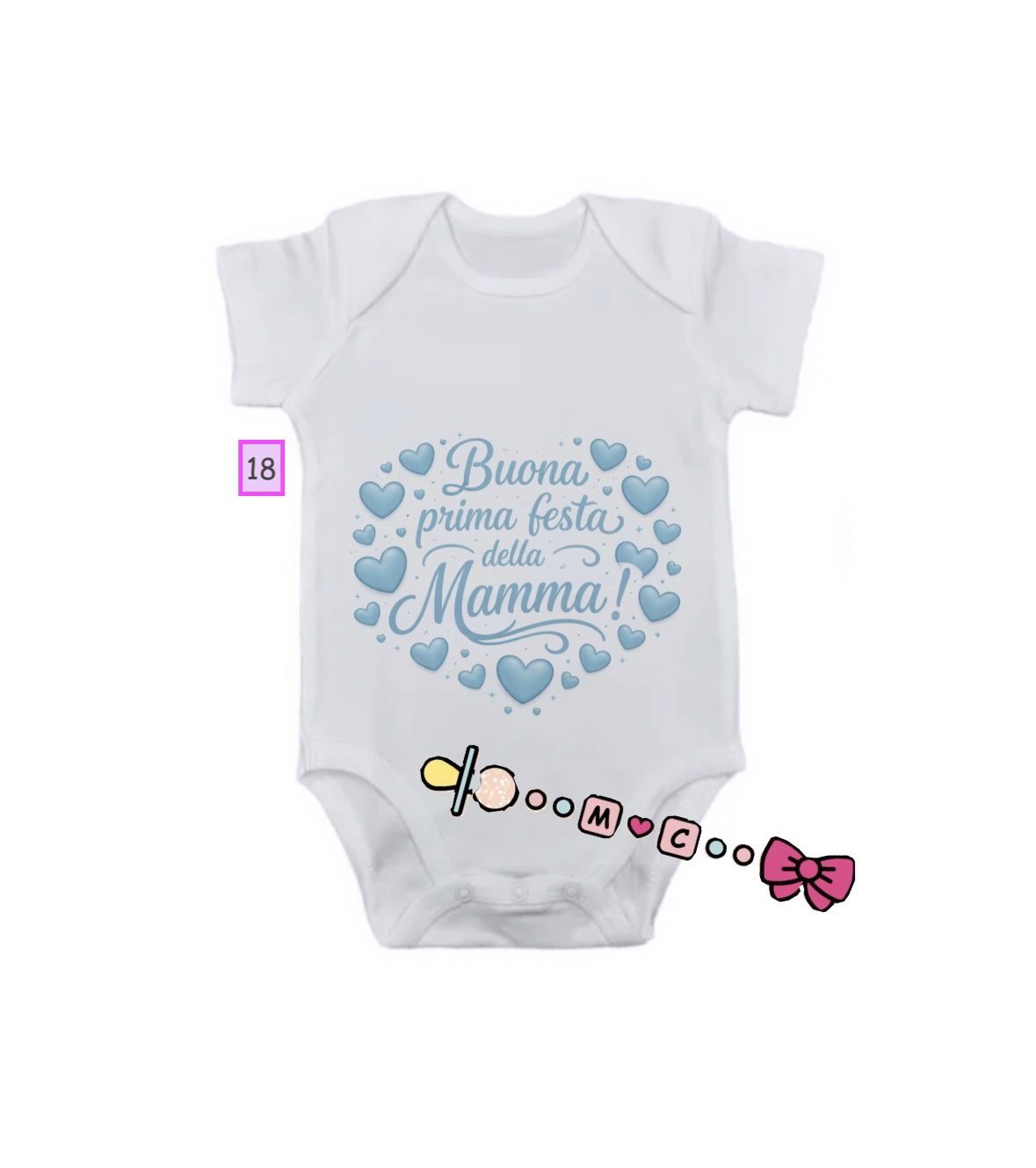 BODY IN COTONE CON FRASI PER DIVERSE OCCASIONI - immagine 19