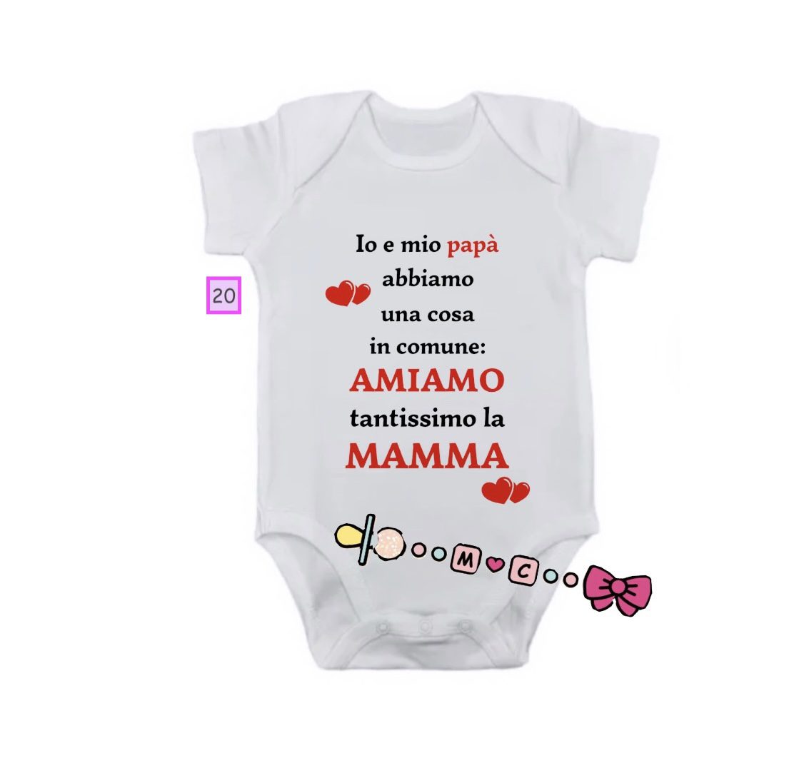 BODY IN COTONE CON FRASI PER DIVERSE OCCASIONI - immagine 21