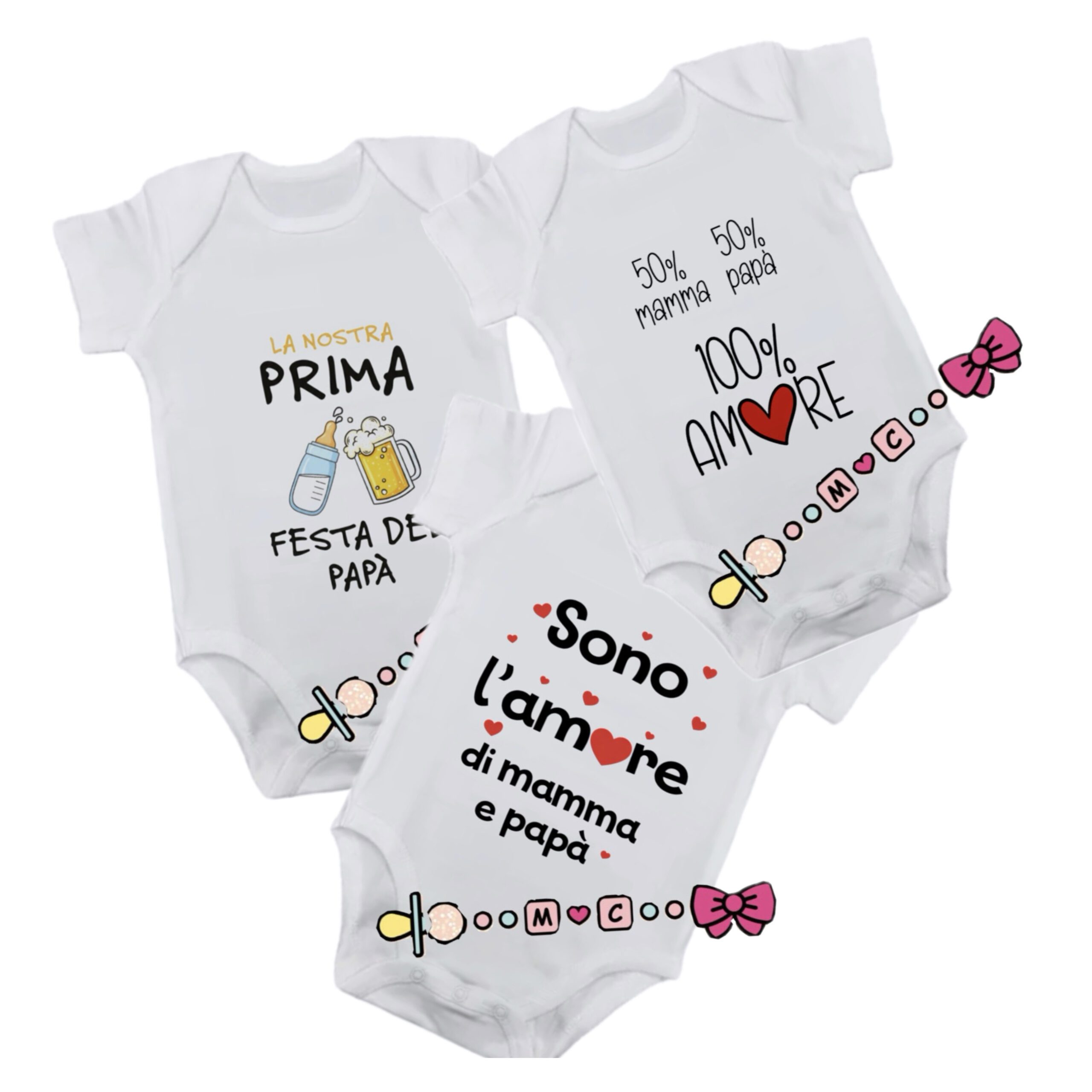 BODY IN COTONE CON FRASI PER DIVERSE OCCASIONI