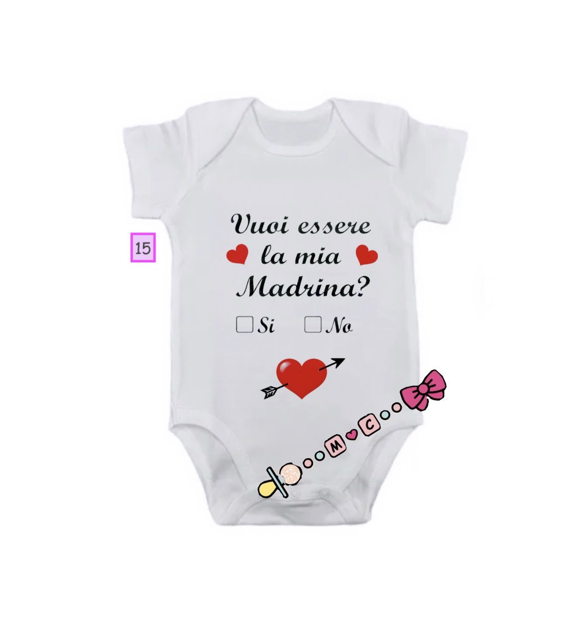 BODY IN COTONE CON FRASI PER DIVERSE OCCASIONI - immagine 16