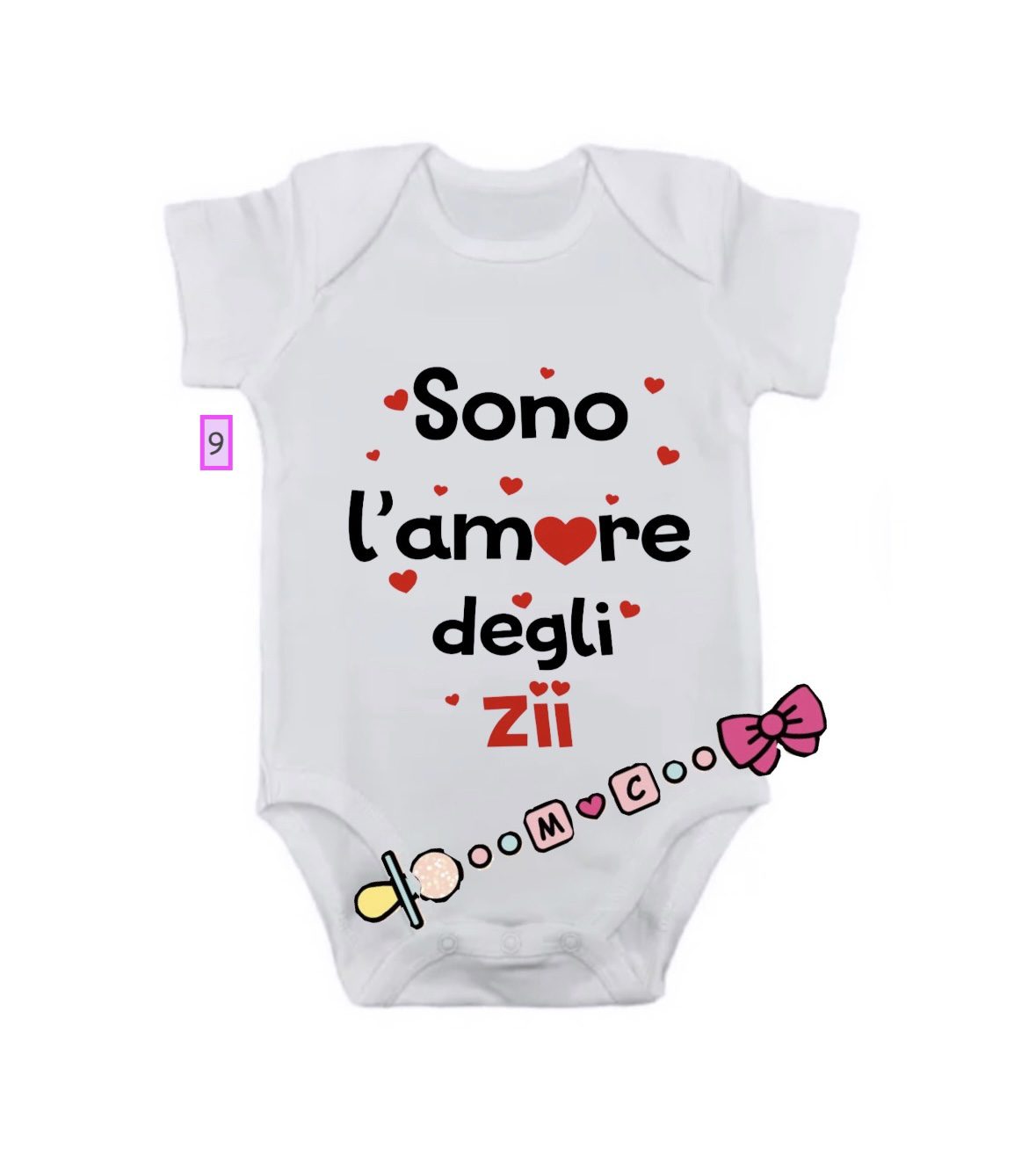 BODY IN COTONE CON FRASI PER DIVERSE OCCASIONI - immagine 10