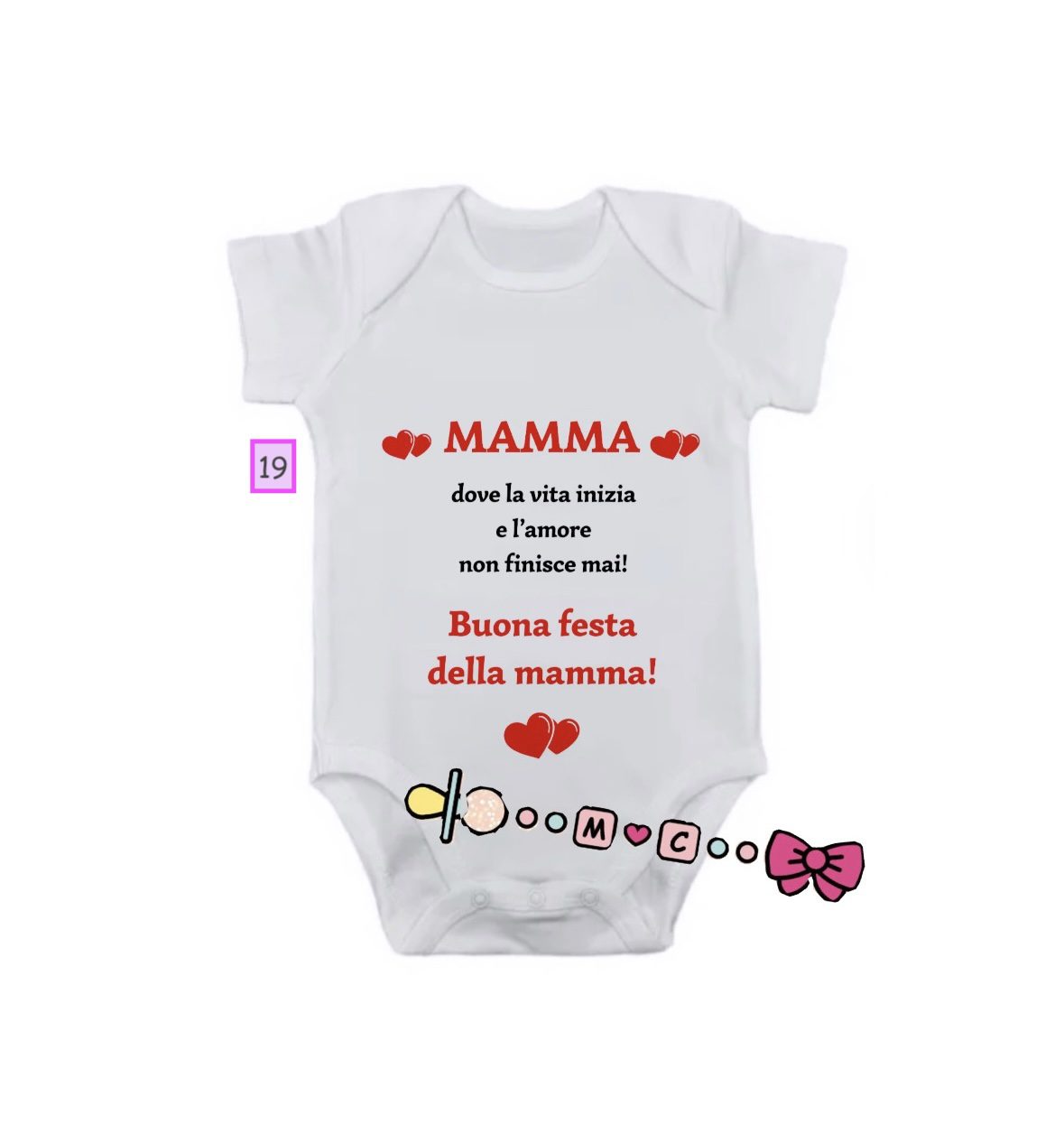 BODY IN COTONE CON FRASI PER DIVERSE OCCASIONI - immagine 20