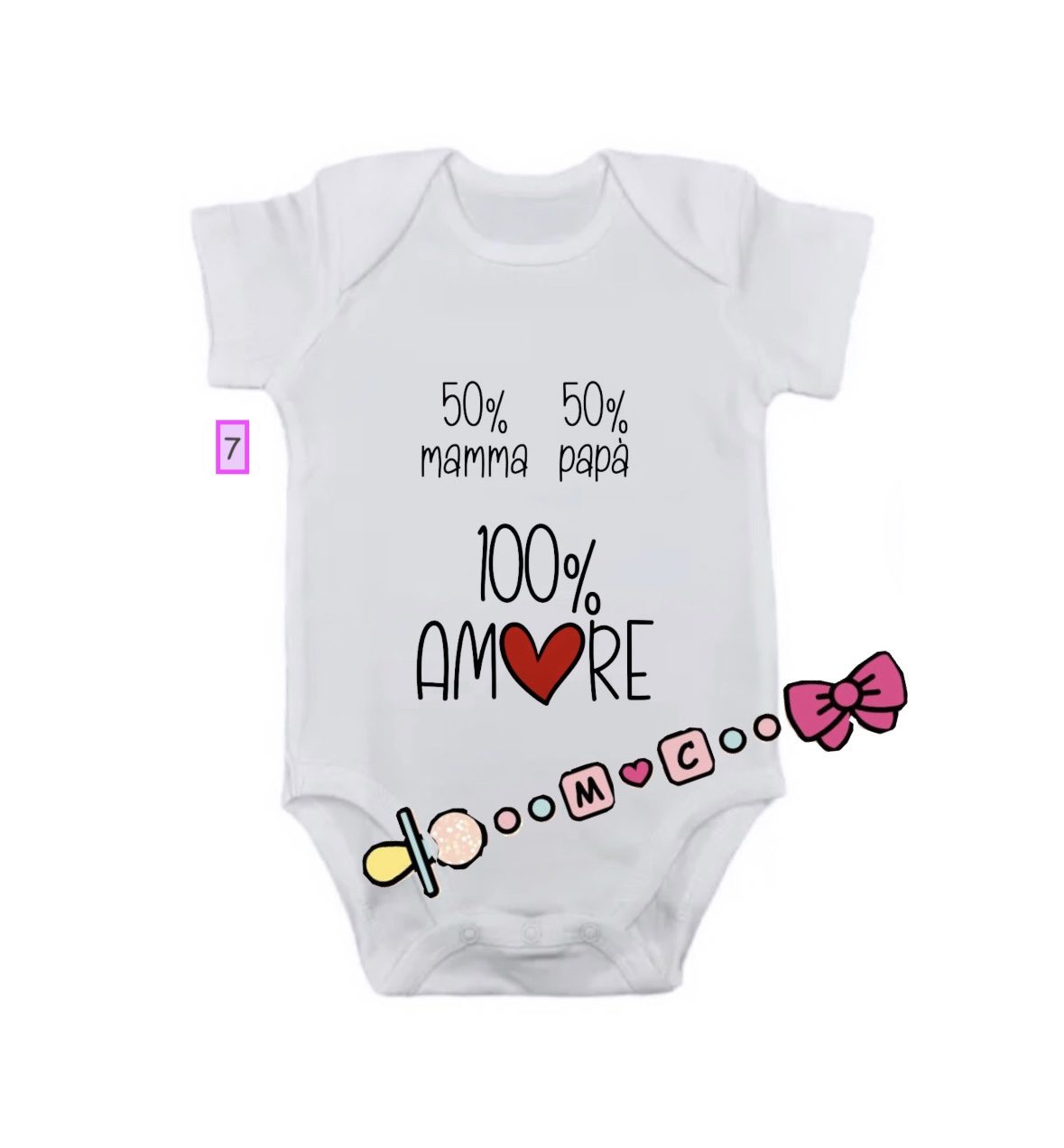 BODY IN COTONE CON FRASI PER DIVERSE OCCASIONI - immagine 8
