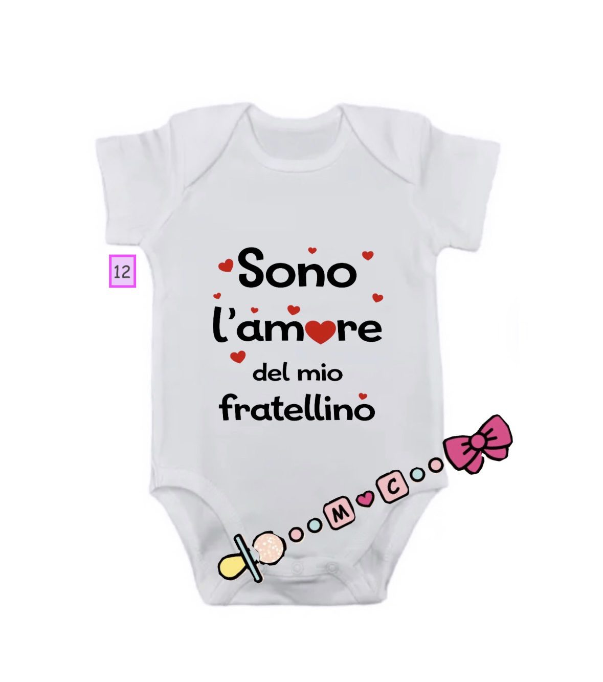 BODY IN COTONE CON FRASI PER DIVERSE OCCASIONI - immagine 13