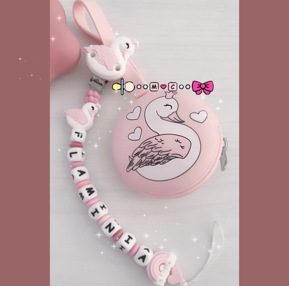 Catenina Portaciuccio Massaggiangengive Cigno Bianco - immagine 3