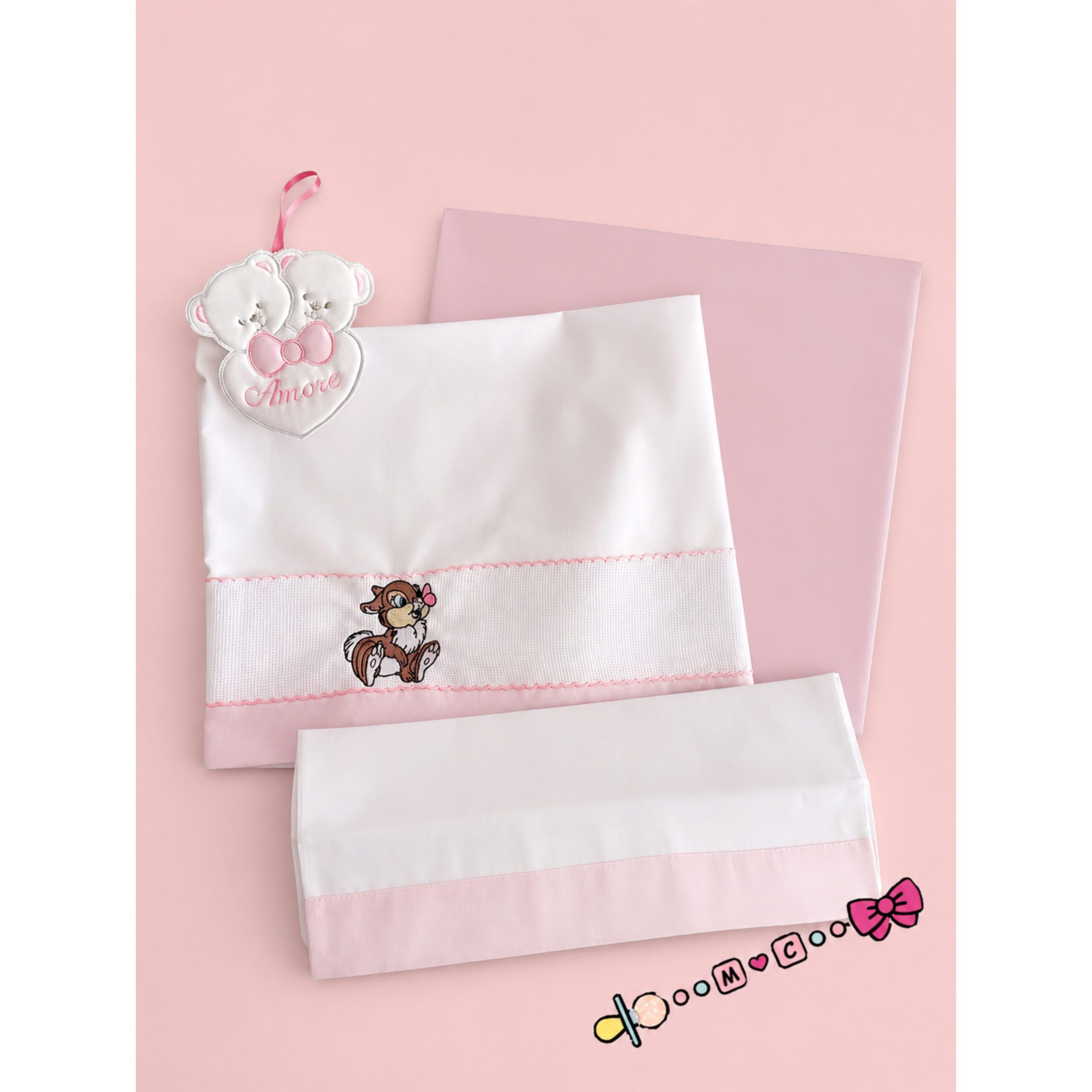 COMPLETO CARROZZINA RICAMATO PERSONALIZATO - immagine 2